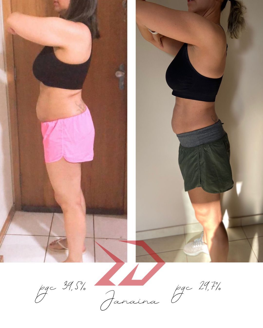Janaina, foto de evolução corporal, rosto preservado