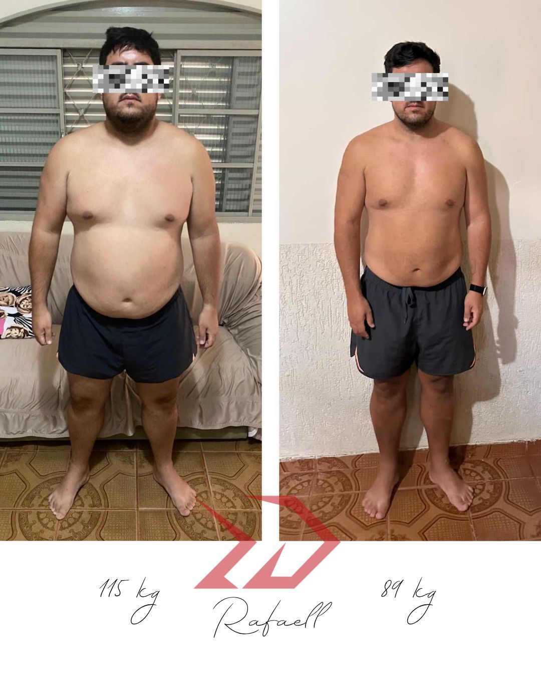 Rafaell, foto de evolução corporal, rosto preservado